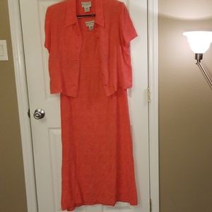 Peach 2pc dress, sz12,by Karin Stevens